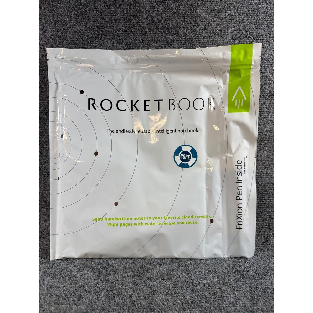 Rocketbook Core Reusable Smart Notebook Letter Size Black Dot Grid EVR-L-K-A NIB